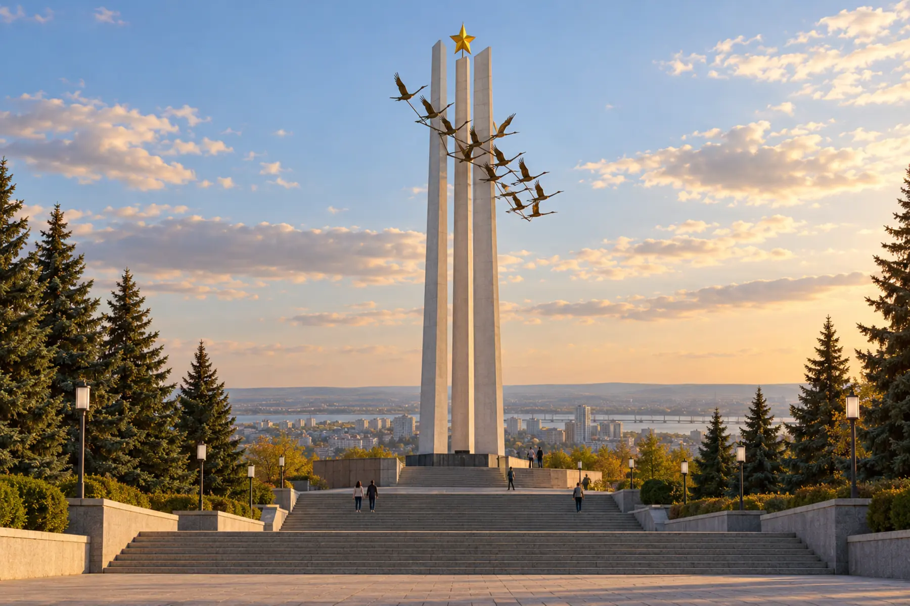 Парк Победы на Соколовой горе — иллюстрация, не документальное фото объекта.